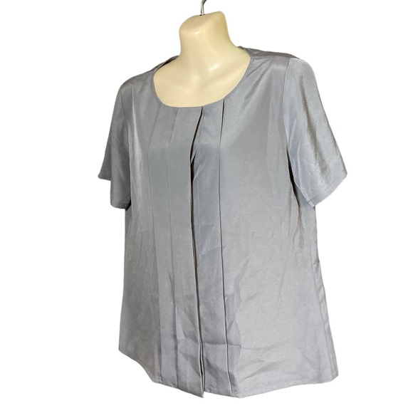 Pendleton Gray Silver Polyester Silky Blouse Size 6 NWOT - Picture 3 of 6